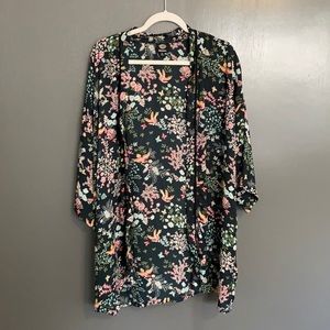 Floral print kimono